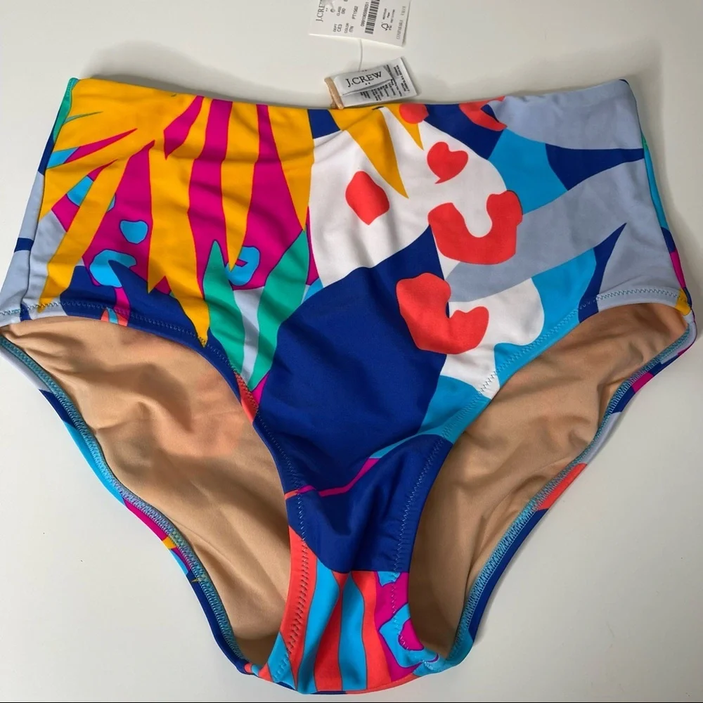 J. Crew Printed high-waisted bikini bottom